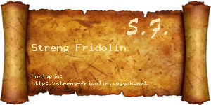 Streng Fridolin névjegykártya